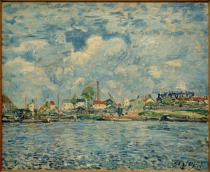 夜明けのセーヌ 作： Alfred Sisley